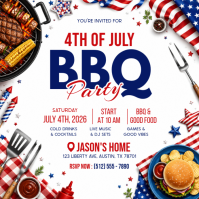 White Joyful 4th of July BBQ Party Instagram Post template