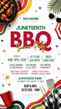 White Joyful 4th of July BBQ Party Instagram Story Video Instagram-verhaal template