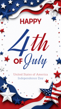 White Joyful 4th of July Celebration Instagram Story template
