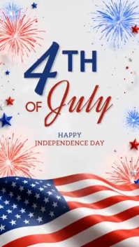 White Joyful 4th of July Celebration Instagram Story Video Instagram-verhaal template