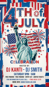 White Joyful 4th of July Celebration Instagram Story template