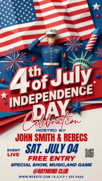 White Joyful 4th of July Celebration Instagram Story template