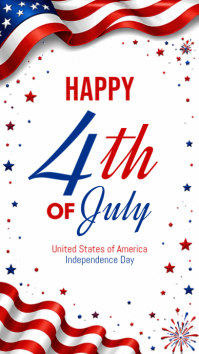 White Joyful 4th of July Celebration Instagram Story template