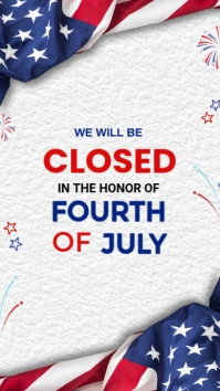 White Joyful 4th Of July Closed  Instagram Story template