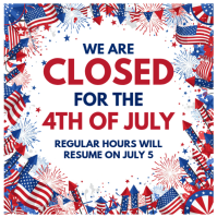 White Joyful 4th of July Closure Announcement Instagram Post Instagram-opslag template
