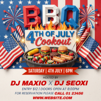 White Joyful 4th of July Cookout Instagram Post template