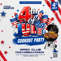 White Joyful 4th of July Cookout Party Instagram Post template