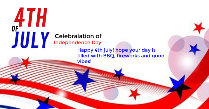 White Joyful 4th Of July Facebook Shared Image template