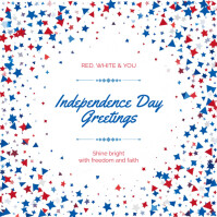 White Joyful 4th Of July Greeting Instagram Post Iphosti le-Instagram template
