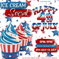 Branco 4th of July Ice Cream Social Instagram Post Template