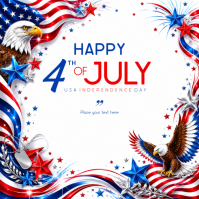 White Joyful 4th of July Instagram Post template