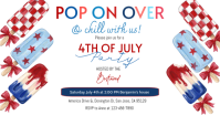 White Joyful 4th of July Party Facebook Shared Image template
