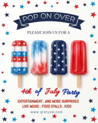 White 4th of July Party Instagram Portrait Template