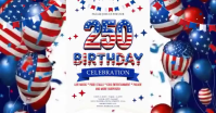 White Joyful 4th of July Picnic Flyer Video Immagine condivisa di Facebook template