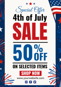 Biały 4th of July Sale A4 Template