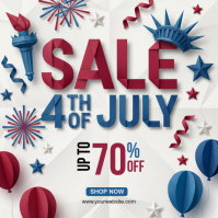White Joyful 4th of July Sale Instagram Post template