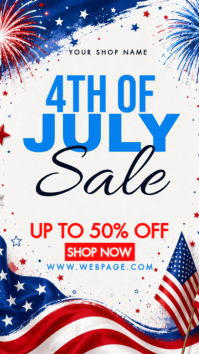 White Joyful 4th of July Sale Instagram Story template