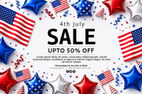 White Joyful 4th of July Sale Poster template