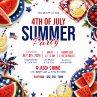 White Joyful 4th of July Summer Party Instagram Post template