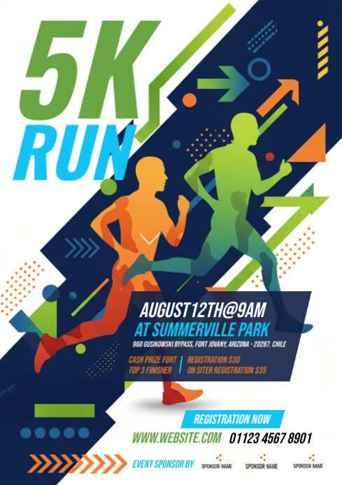 Copy of White Joyful 5k Run Flyer Template, A4 | PosterMyWall