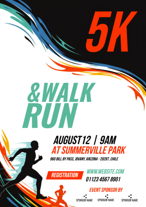 Copy of White Joyful 5k Run Flyer Template, A4 | PosterMyWall