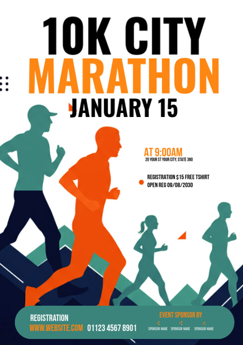 Plantilla de White Joyful 5k Run Flyer Template A4 | PosterMyWall