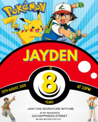 White Joyful 8 Year Old Birthday Theme Instagram Portrait template