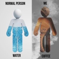 Weiß Coffee vs Water Meme Iphosti le-Instagram Template
