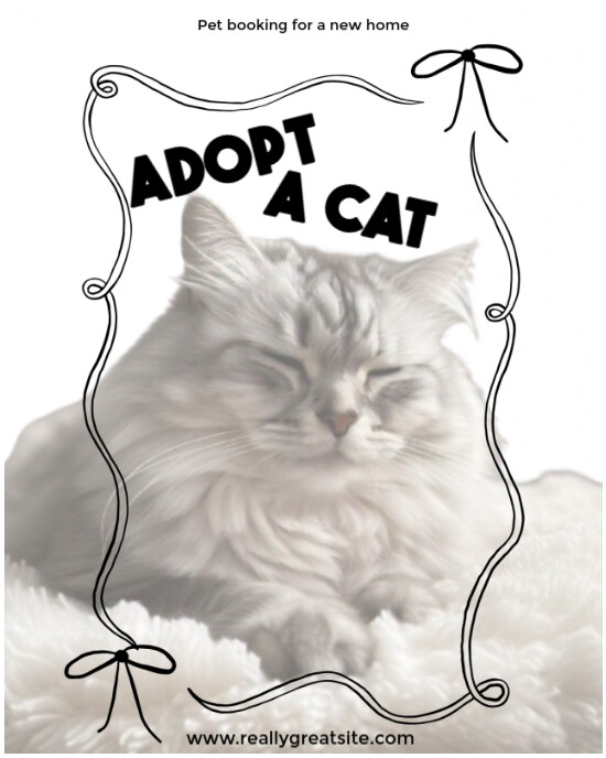 White Joyful Adopt A Cat Instagram Portrait template