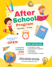 White Joyful After School Program Flyer template