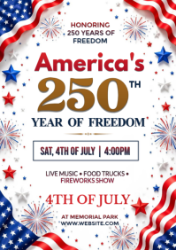 สีขาว 4th of July Celebration A4 Template