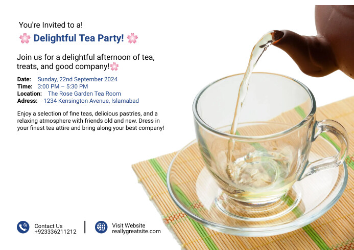 Afternoon Tea Event Flyers Template | PosterMyWall