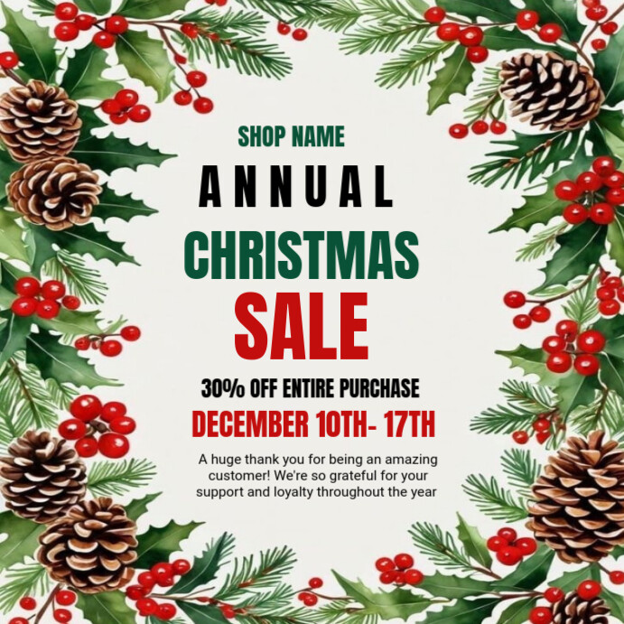 Copy of White Joyful Annual December Sale Instagram Post | PosterMyWall