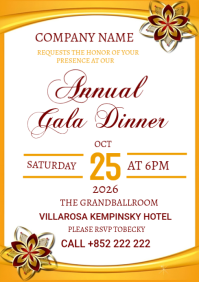 สีขาว Gala Dinner Invitation A3 Template