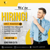 White Joyful Are Hiring Flyers Poster We  Instagram Post template