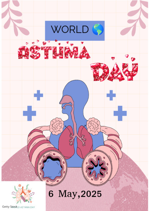 White Joyful Asthma A4 template