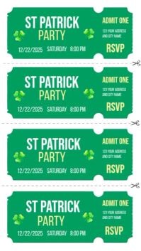 White Joyful at Patrick's Party Ticket  Instagram Story template