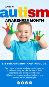 White Joyful Autism Awareness Instagram Story Video Instagram-verhaal template
