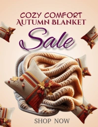 White Joyful Autumn Blanket Sale Flyer (us Le template