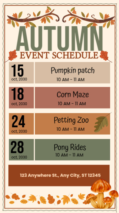 Copy of White Joyful Autumn Event Schedule Instagram Story | PosterMyWall