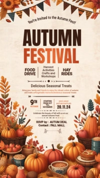 White Joyful Autumn Fest Instagram Story template