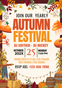Putih Autumn Festival A4 Template