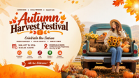 白色 Autumn Harvest Festival Affichage numérique Template