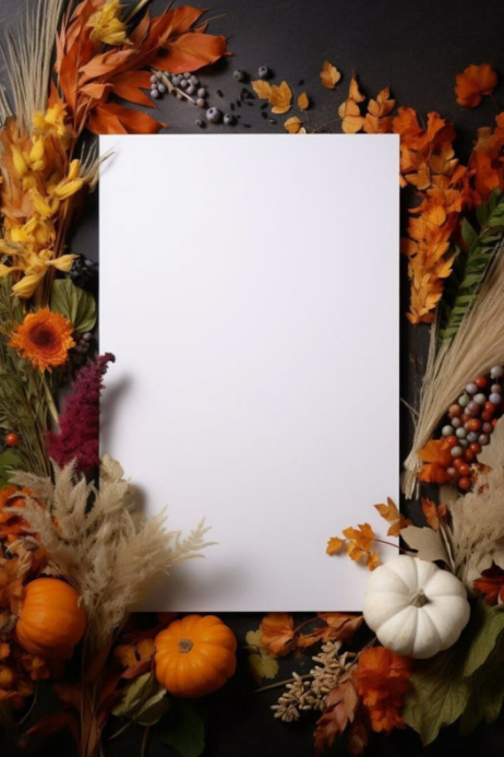 Plantilla de White Joyful Autumn Harvest Frame Poster | PosterMyWall