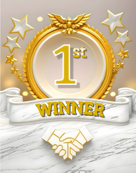 White Joyful Award Winner Poster/wallboard 海报/墙板 template