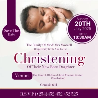 White Joyful Baby Christening Servie Instagram Post template