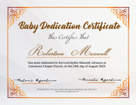 Child Dedication Lettering White Pastel Child Dedication Certificate Flyer (us Letter) Template ...