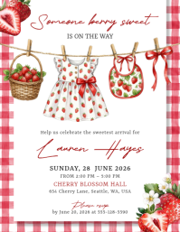 White Joyful Baby Shower Flyer Pamflet (VSA Brief) template