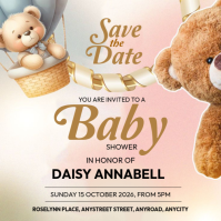 White Joyful Baby Shower Instagram Post template