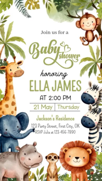 白色 Baby Shower Instagram-verhaal Template